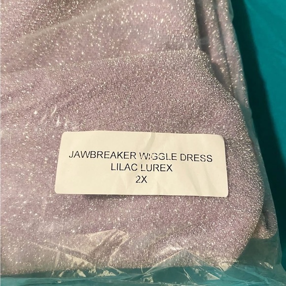 Vixen by Micheline Pitt Lilac Lurex Jawbreaker Wiggle Dress 2X - Picture 4 of 4